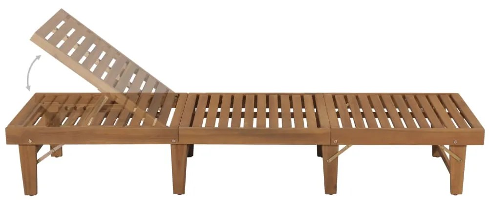 Espreguiçadeira dobrável com almofadão madeira acácia maciça