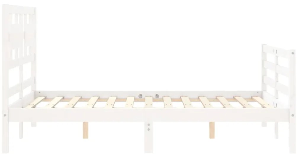 Estrutura de cama com cabeceira 120x200cm madeira maciça branco