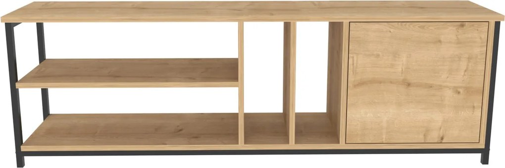 Suporte para TV Oneida – Preto e Carvalho – 140 cm x 35,3 cm x 50,8 cm
