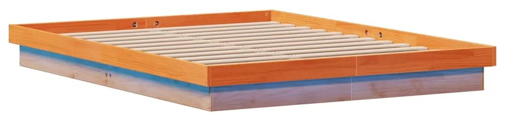 Estrutura de cama c/ LEDs 150x200 cm pinho maciço castanho mel