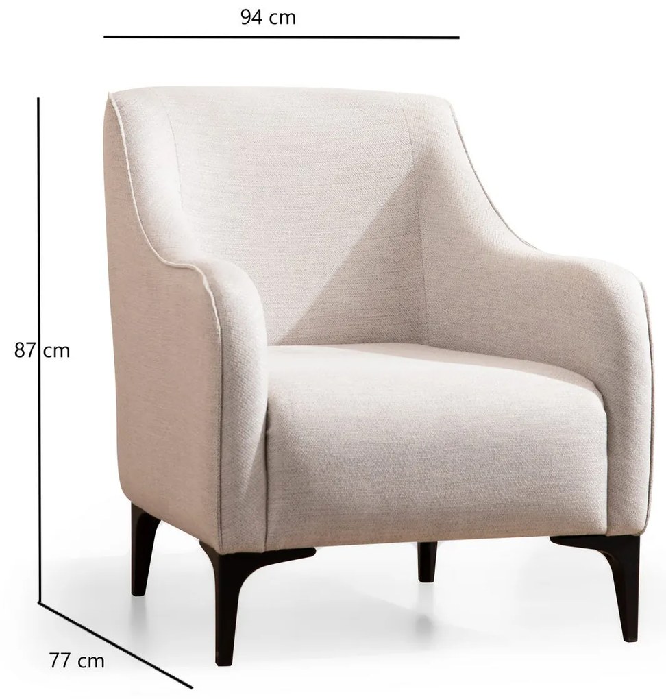 Poltrona Wing Chair Belissimo – Off White – 94x87x77 cm