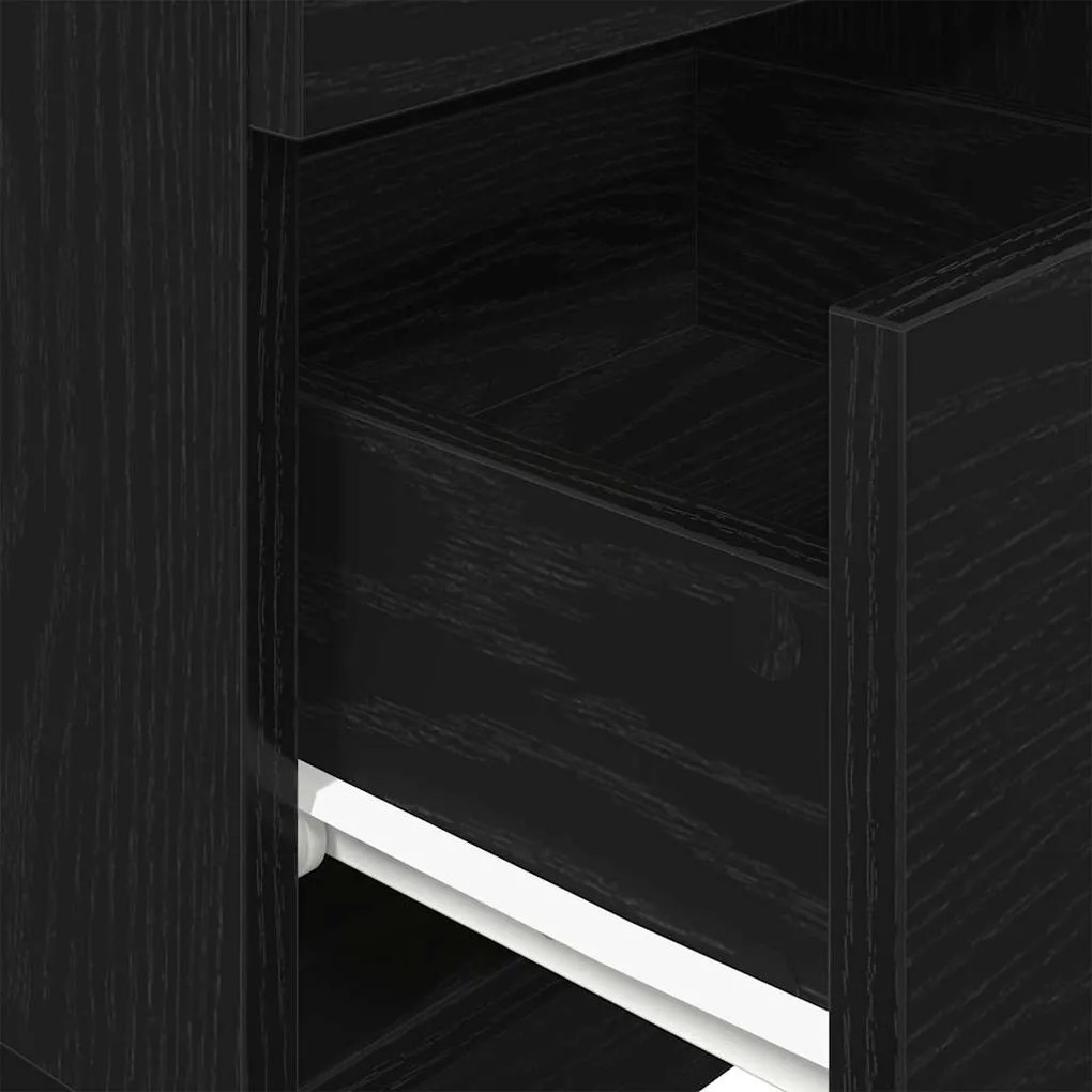 Mesa de cabeceira com 2 gavetas 36x36x68 cm preto