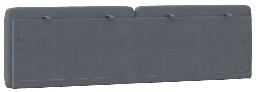 Almofadão de cabeceira 180 cm veludo cinzento-escuro