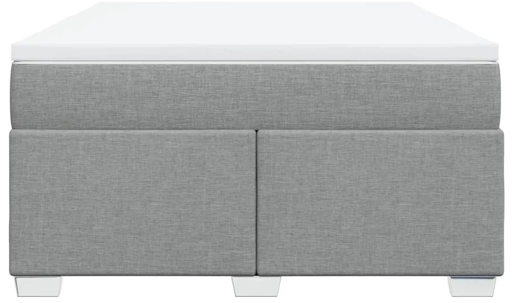Cama com molas/colchão 140x190 cm tecido cinzento-claro