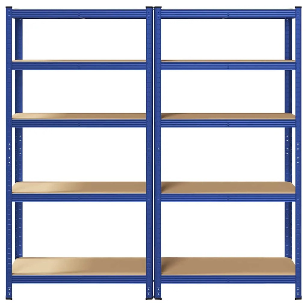 Prateleiras de armazenamento de 5 camadas 2 pcs aço azul