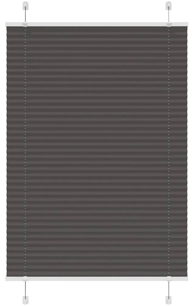 vidaXL Preto Plissada Cega 95x150 cm Largura Tecido 94,4 cm Poliéster