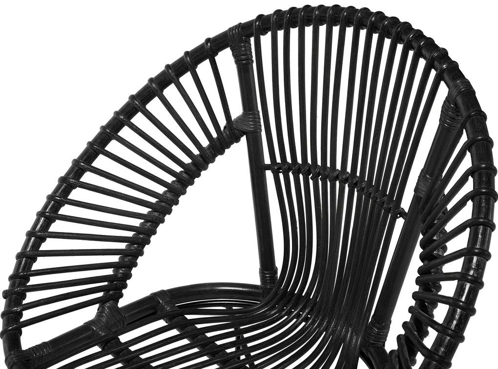 Cadeira de rattan preto SARITA Beliani