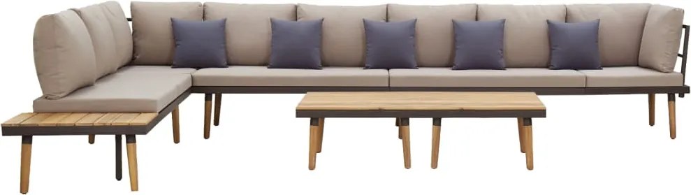 vidaXL 8 lugares conjunto lounge jardim c/ almofadões acácia maciça