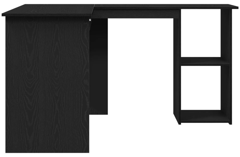 Escrivaninha vidaXL em Preto Carvalho de 120x140x75 cm em Madeira Enge