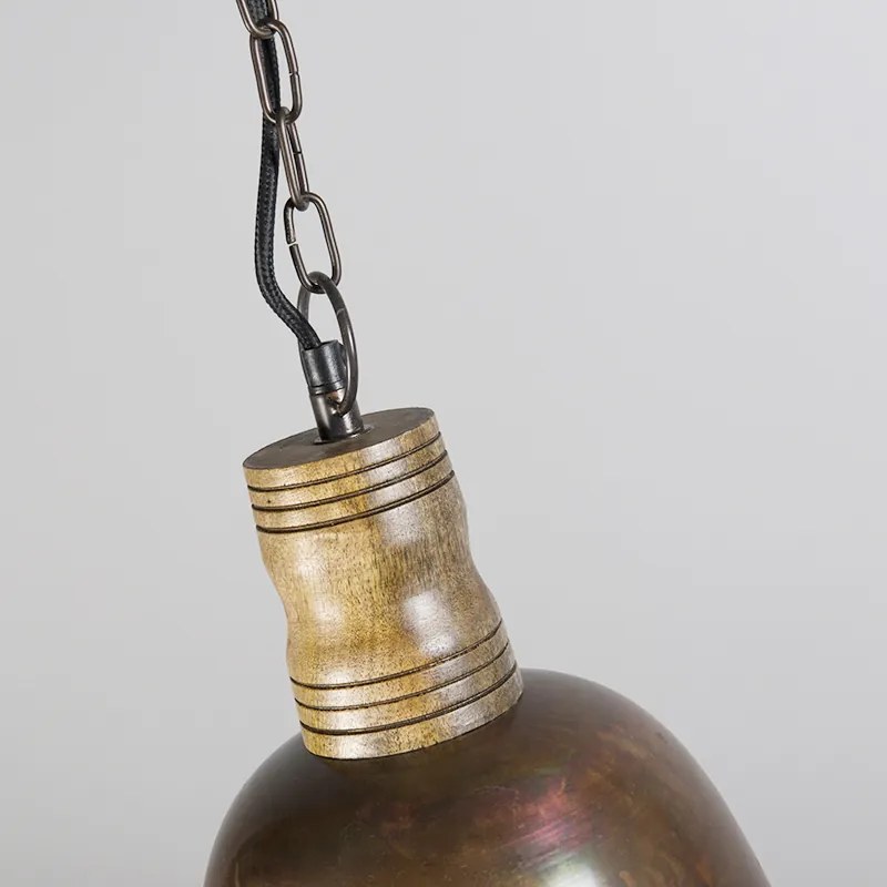 Candeeiro de suspensão vintage cobre com dourado - Burn Country / Rústico