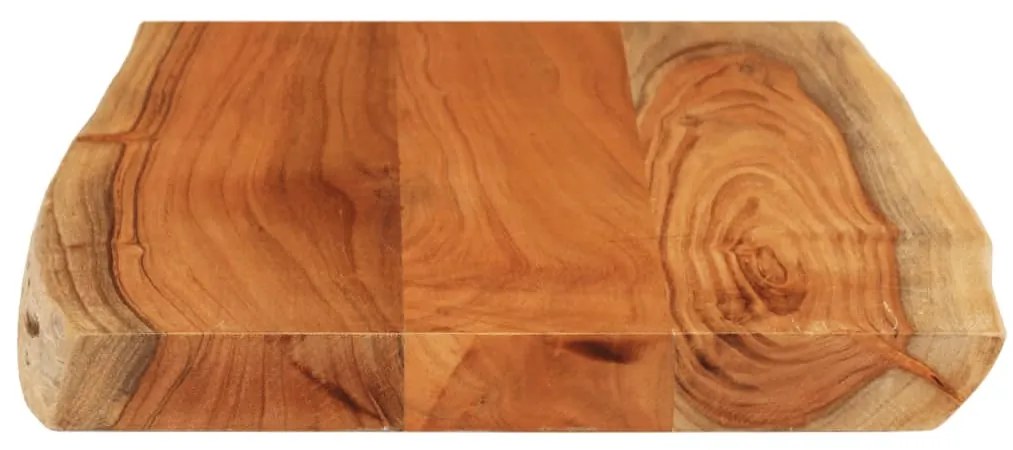 Tampo de mesa retangular borda viva 50x40x3,8 cm acácia maciça