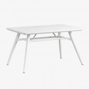 Mesa De Jardim Retangular 135x80 Cm Em Polipropileno Scand Branco - Sklum