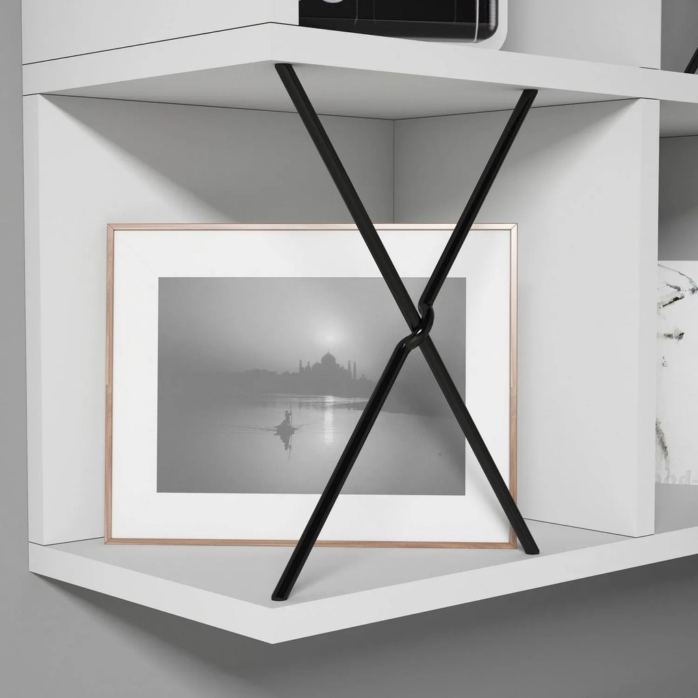 Prateleira de Parede Extra – Branco e Preto – 60x60x24 cm