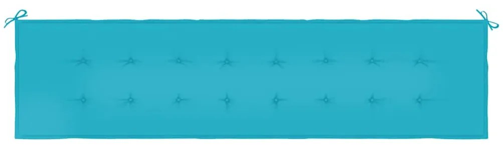 Almofadão p/ banco de jardim 200x50x4 cm tecido turquesa