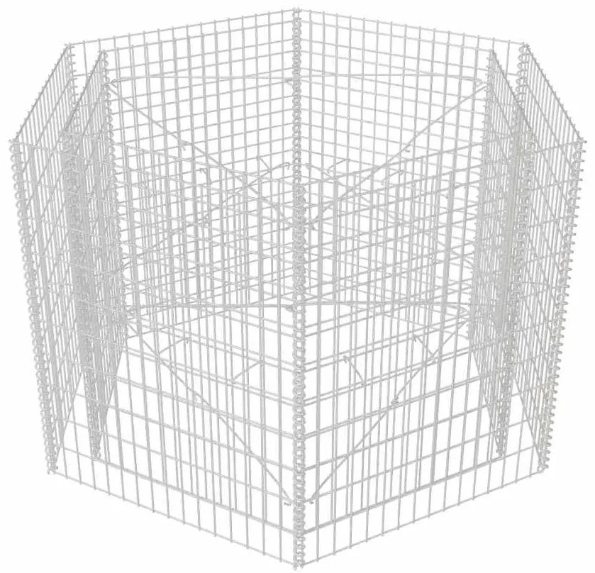Canteiro elevado/cesto gabião hexagonal 160x140x100 cm
