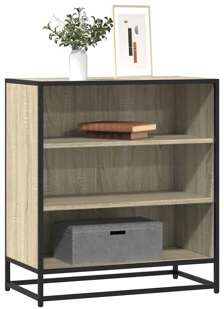 vidaXL Aparador 68x35x76 cm deriv. de madeira/metal carvalho sonoma