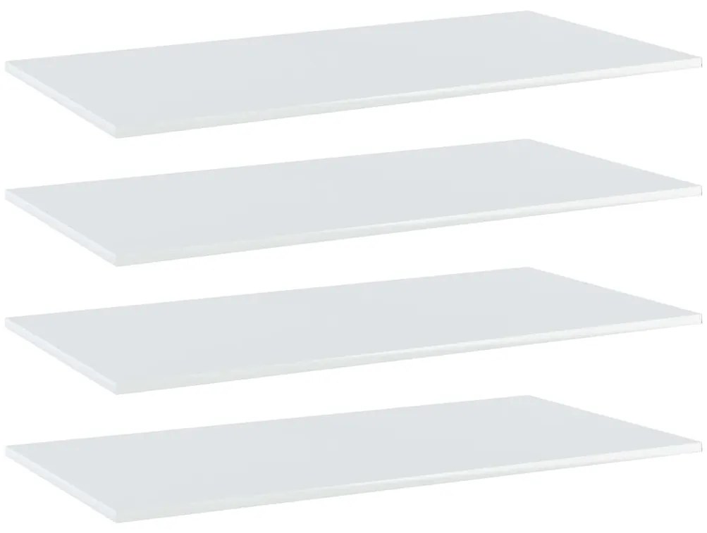 vidaXL Prateleiras estante 4pcs 80x30x1,5cm contrapl. branco brilhante
