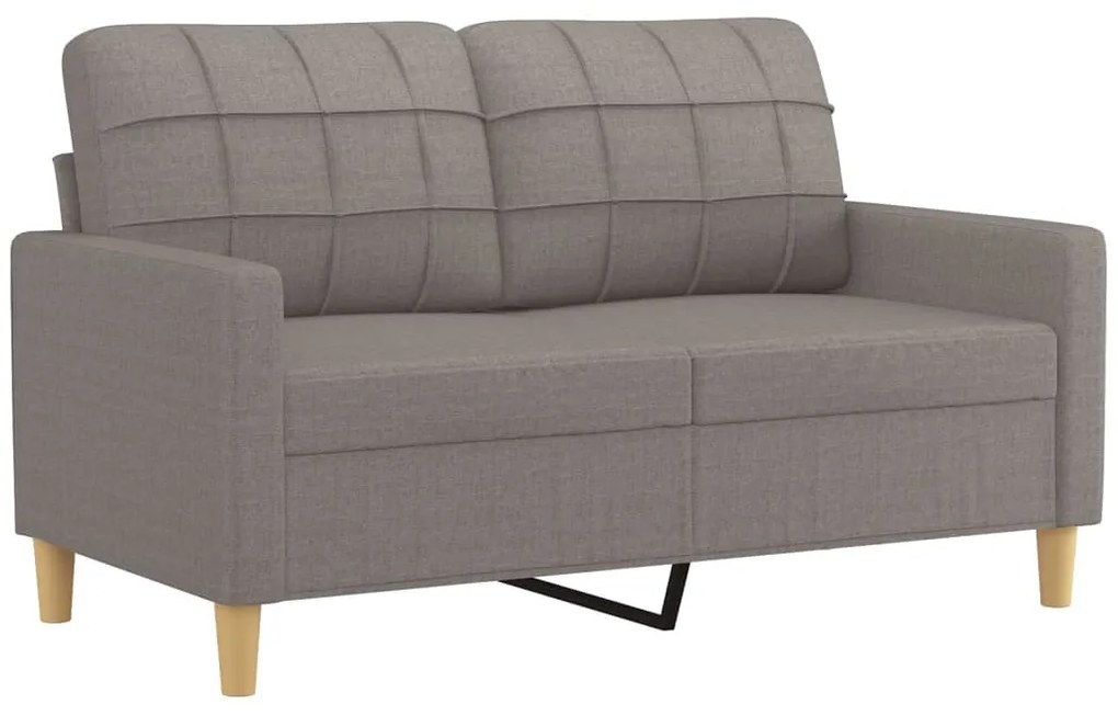 4 pcs conjunto de sofás com almofadas tecido cinza-acastanhado