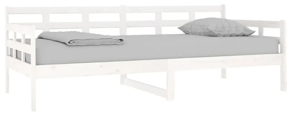 Sofá-cama 90x200 cm madeira de pinho maciça branco