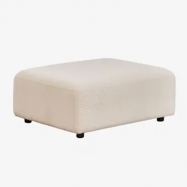 Puff Estofado Fogler Bombazina Crema Linho - Sklum