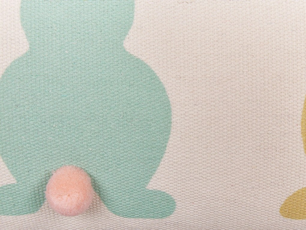 Conjunto de 2 almofadas coloridas motivo de coelho multicolor 30 x 50 cm CLUSIA Beliani