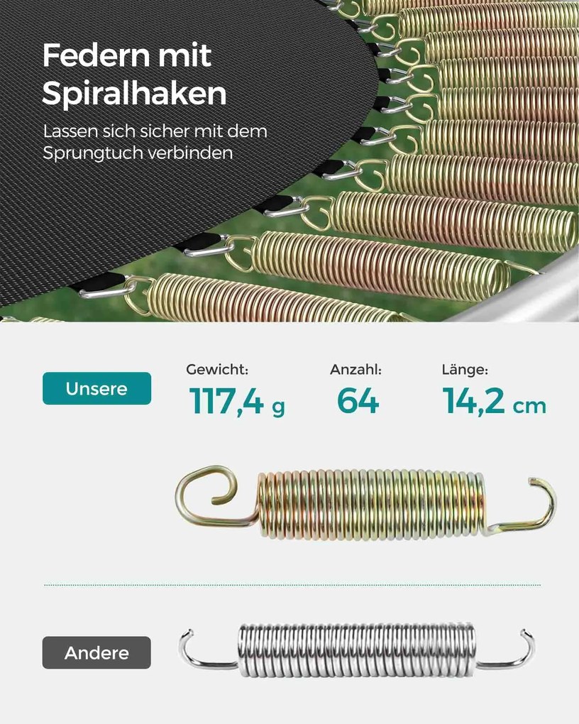 Trampolim jardiim Ø 305 cm com rede de segurança Verde
