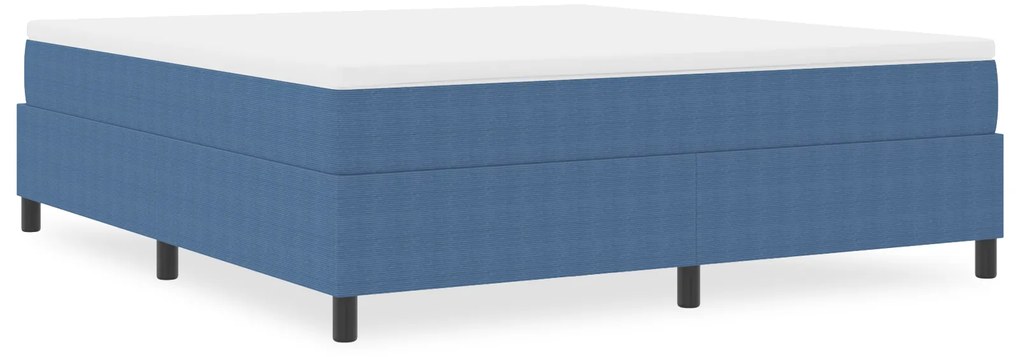 Cama Box Spring VidaXL Azul Super King em Tecido Veludo