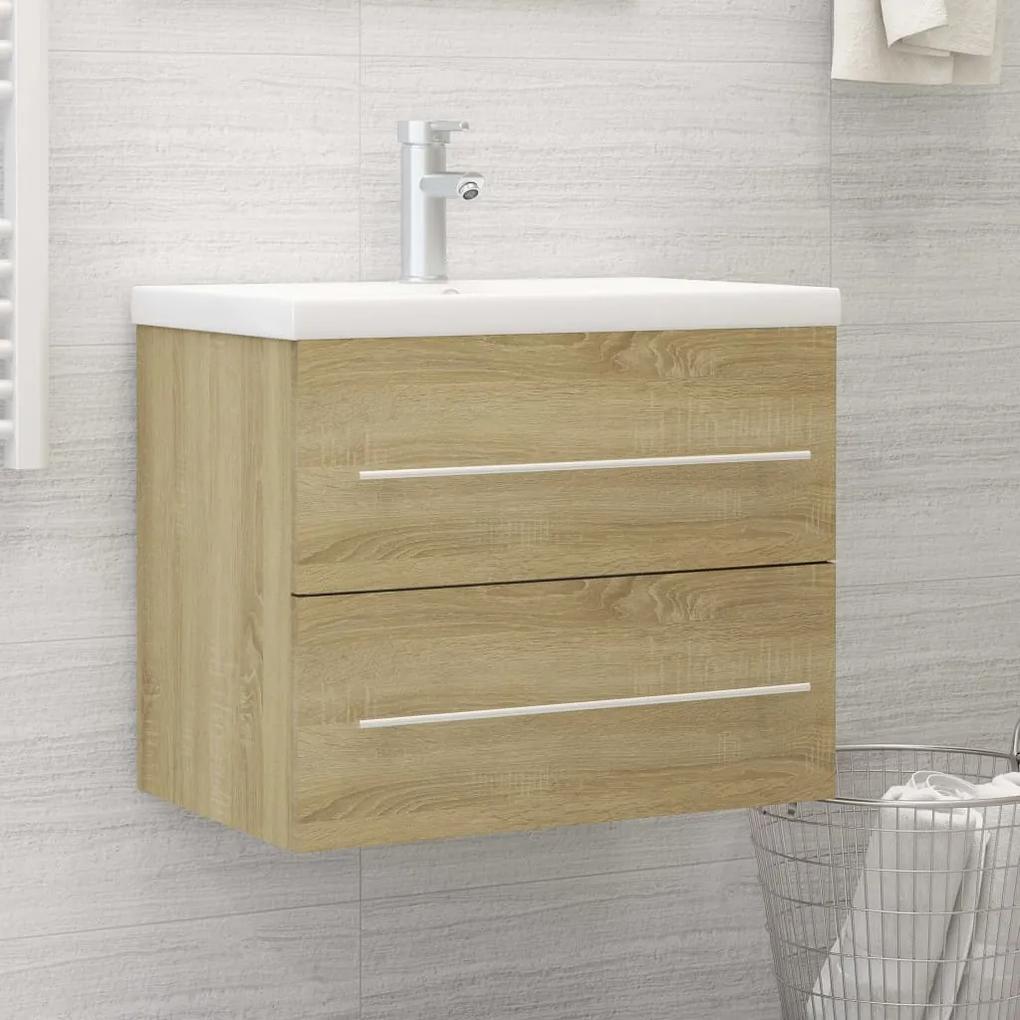 Armário c/ lavatório embutido derivados de madeira cor sonoma
