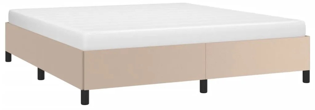 Estrutura de cama 160x200 cm couro artificial cappuccino