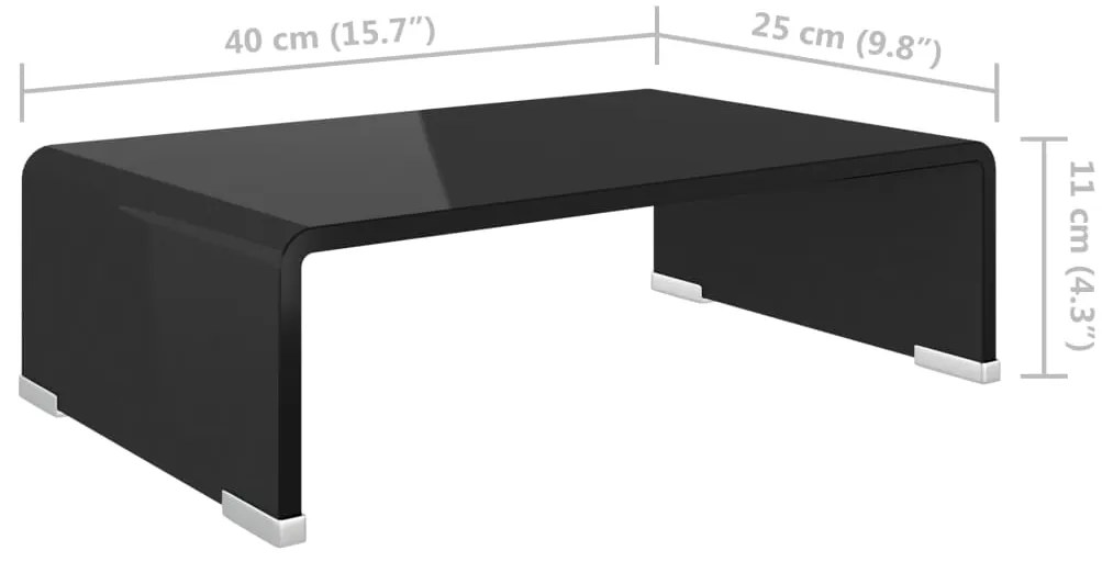 Suporte de TV/monitores em vidro 40x25x11 cm preto