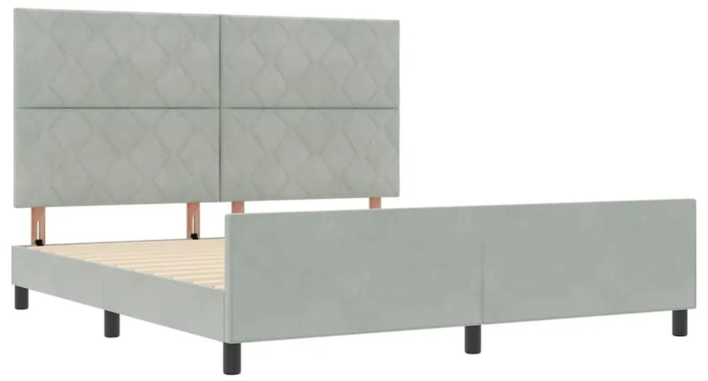 Cama vidaXL em Cinzento-claro - 180x200 cm Veludo