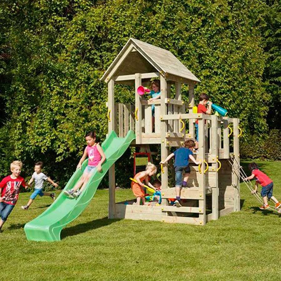 Parque Exterior infantil de madeira com escorrega Torre PENTHOUSE