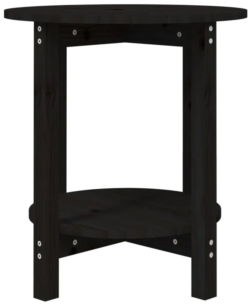 Mesa de centro Ø 55x60 cm madeira de pinho maciça preto