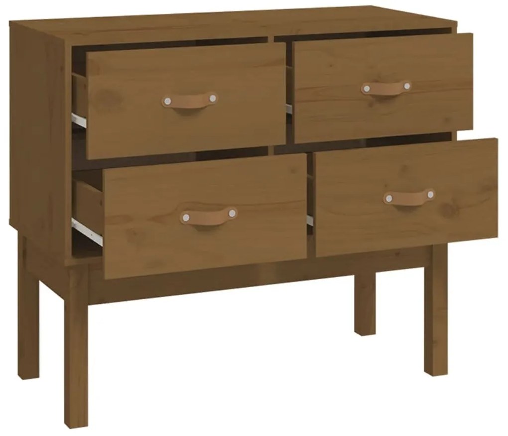 Armário consola 90x40x78 cm pinho maciço castanho mel