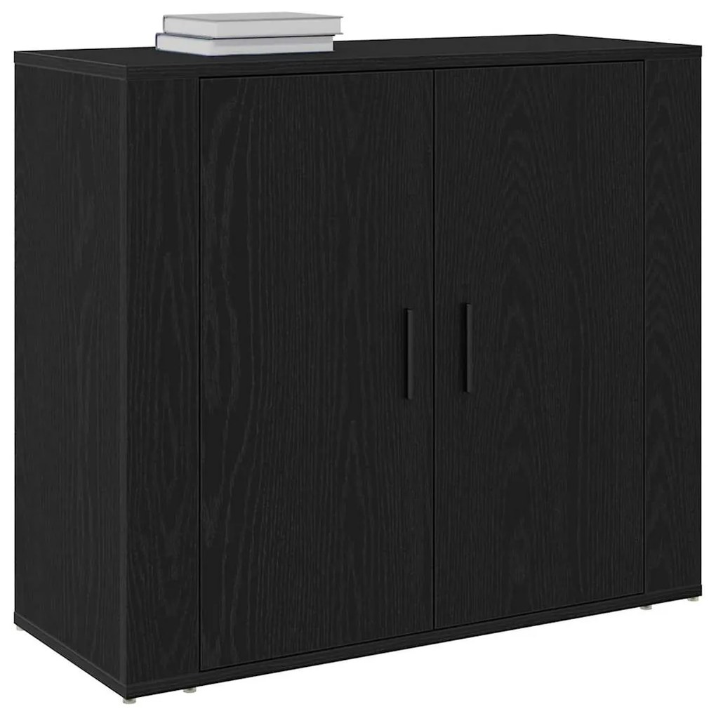 Sideboard vidaXL Preto Carvalho 80x33x70 cm Madeira de Engenharia