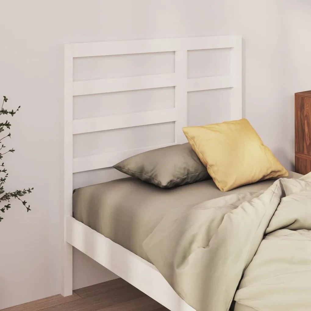 Cabeceira de cama 96x4x104 cm pinho maciço branco