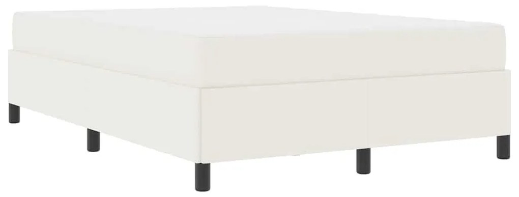 Estrutura da Cama Creme 140 x 200 cm Tecido de veludo côtelé