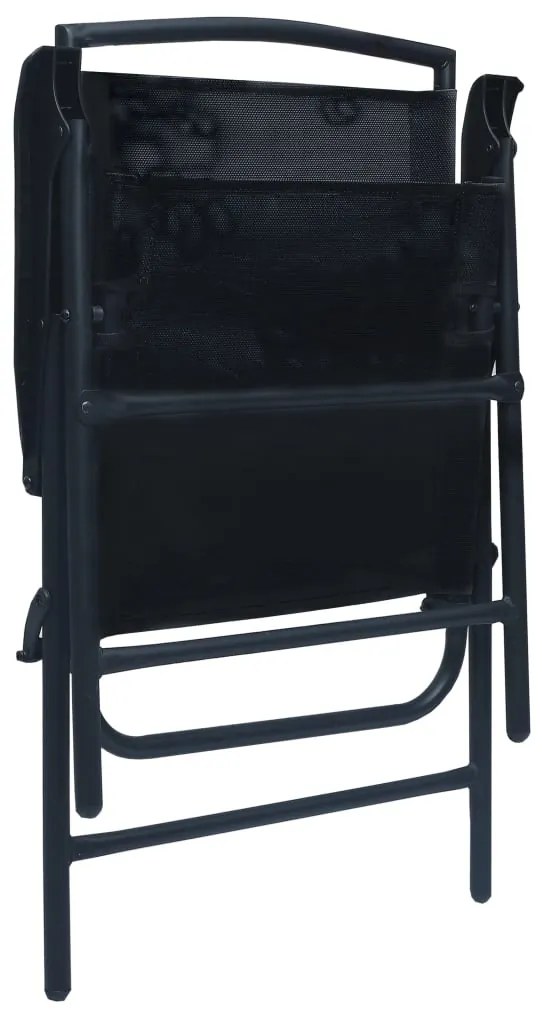 Cadeiras de jardim dobráveis 2 pcs textilene preto