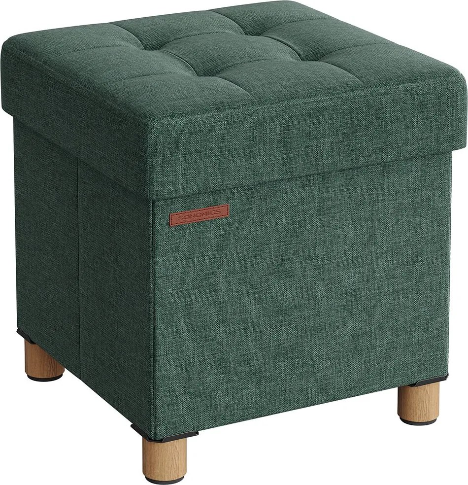 Banco com arrumação dobrável 38 x 38 x 40 cm verde vintage