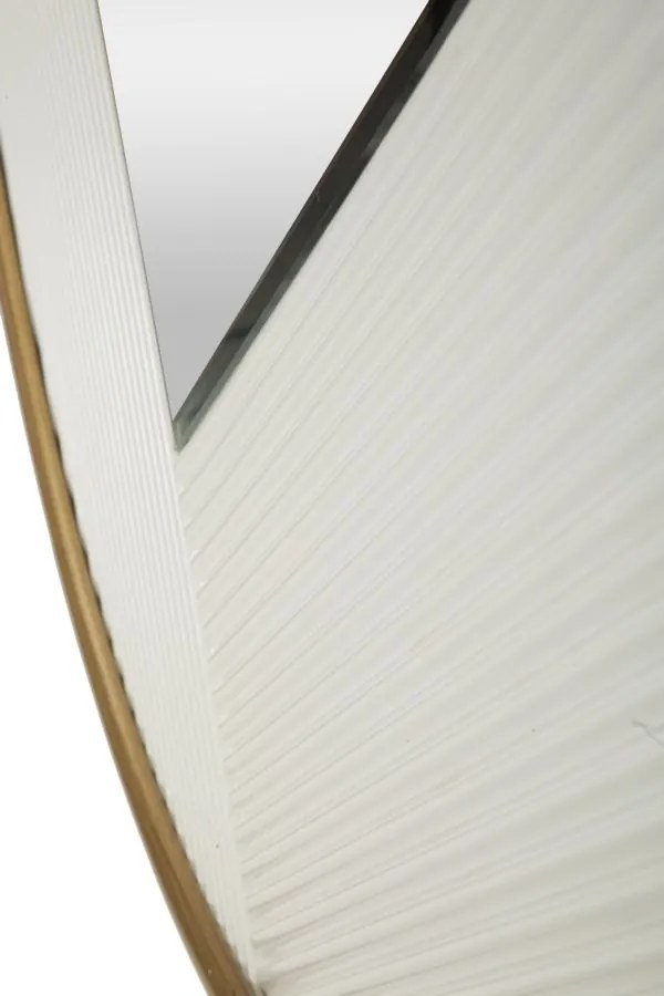 ESPELHO DE PAREDE TOLOSA Ø 80X4 CM BRANCO E DOURADO