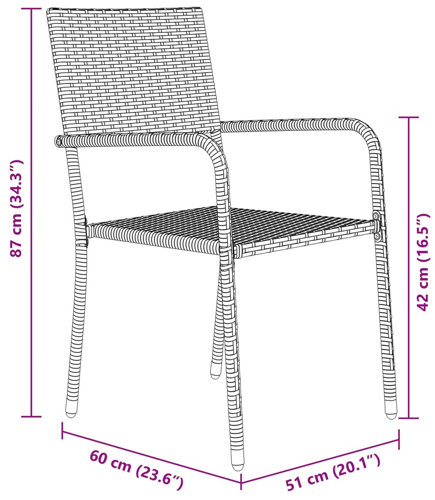 Conjunto de Jantar de Jardim 9 Peças Rattan Poliéster Preto