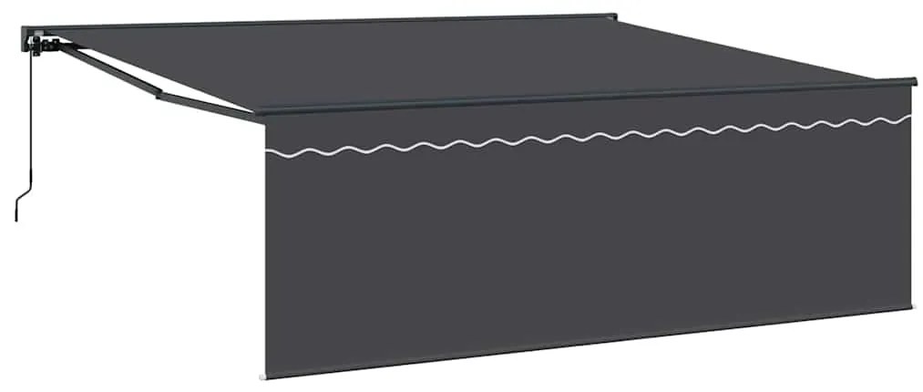 Toldo Retrátil Antracite 400 × 300 cm Poliéster, Alumínio