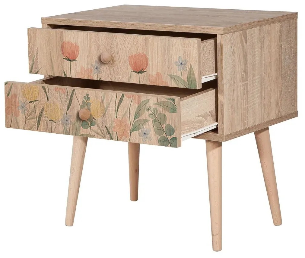 Mesa de Cabeceira City Two – Multicolor – 60x61x40 cm