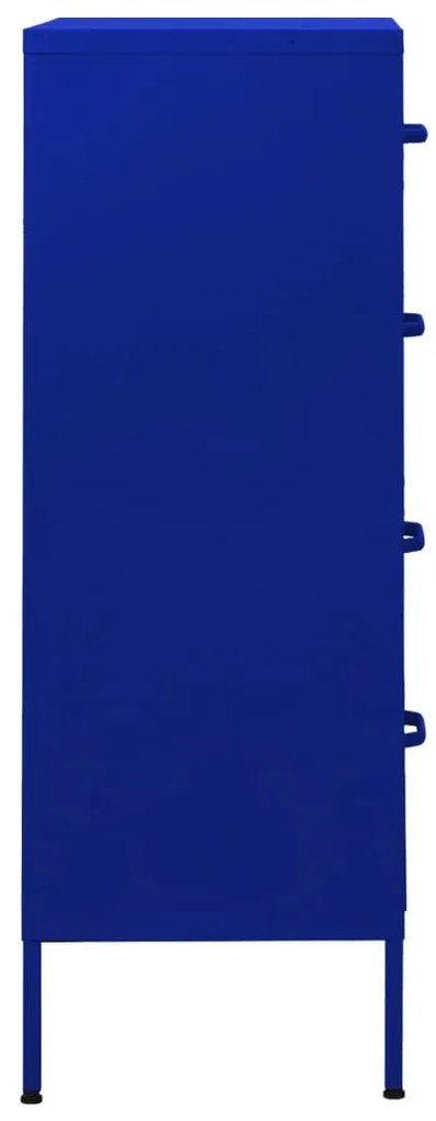 Cómoda/aparador com gavetas aço 80x35x101,5 cm azul-marinho