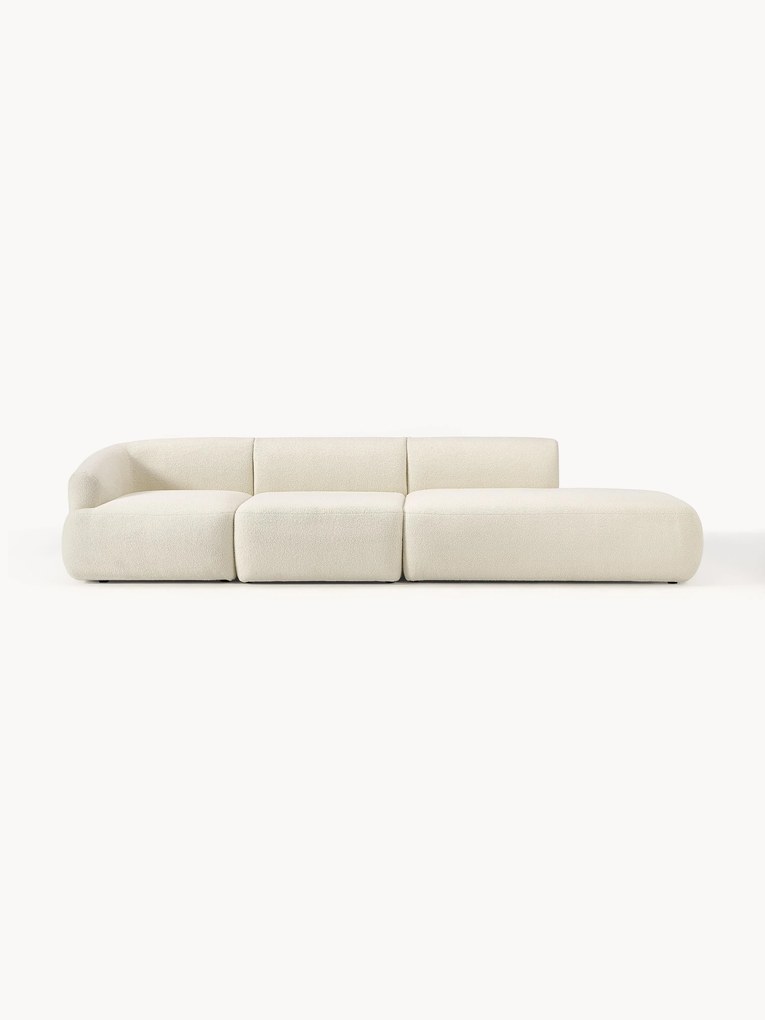 Módulo chaise longue em teddy Sofia (4 lugares)