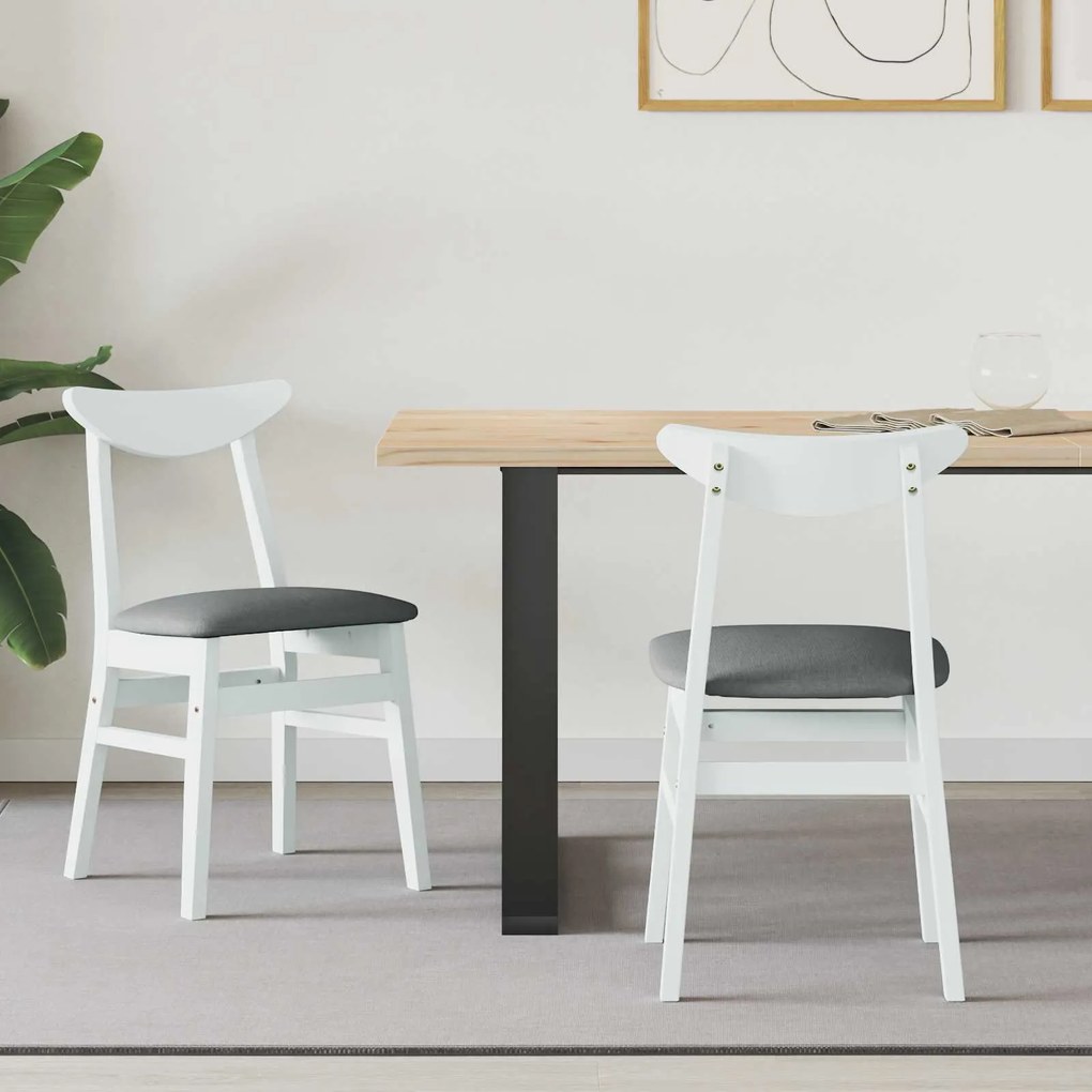 vidaXL Cadeiras de Jantar 2 pcs Branco 42 x 47,5 x 81 cm