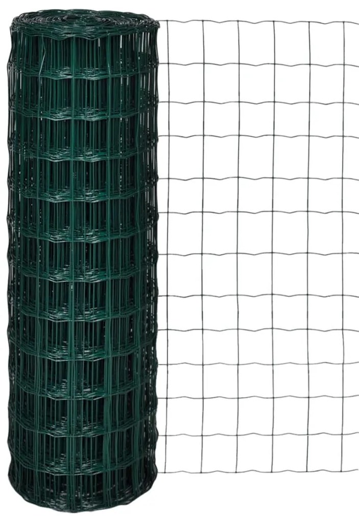 vidaXL Cerca 25 x 1,2 m aço verde
