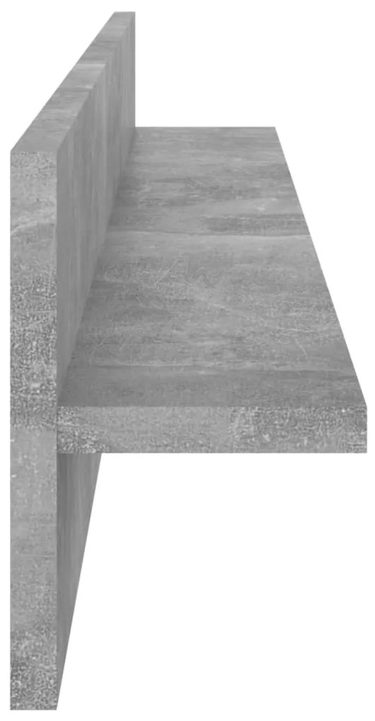 Estantes de parede 2 pcs 80x11,5x18 cm contrapl. cinza cimento