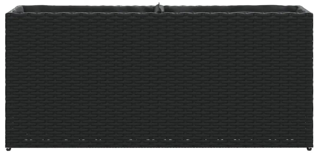 Floreira com 2 vasos 90x20x40 cm vime PE preto