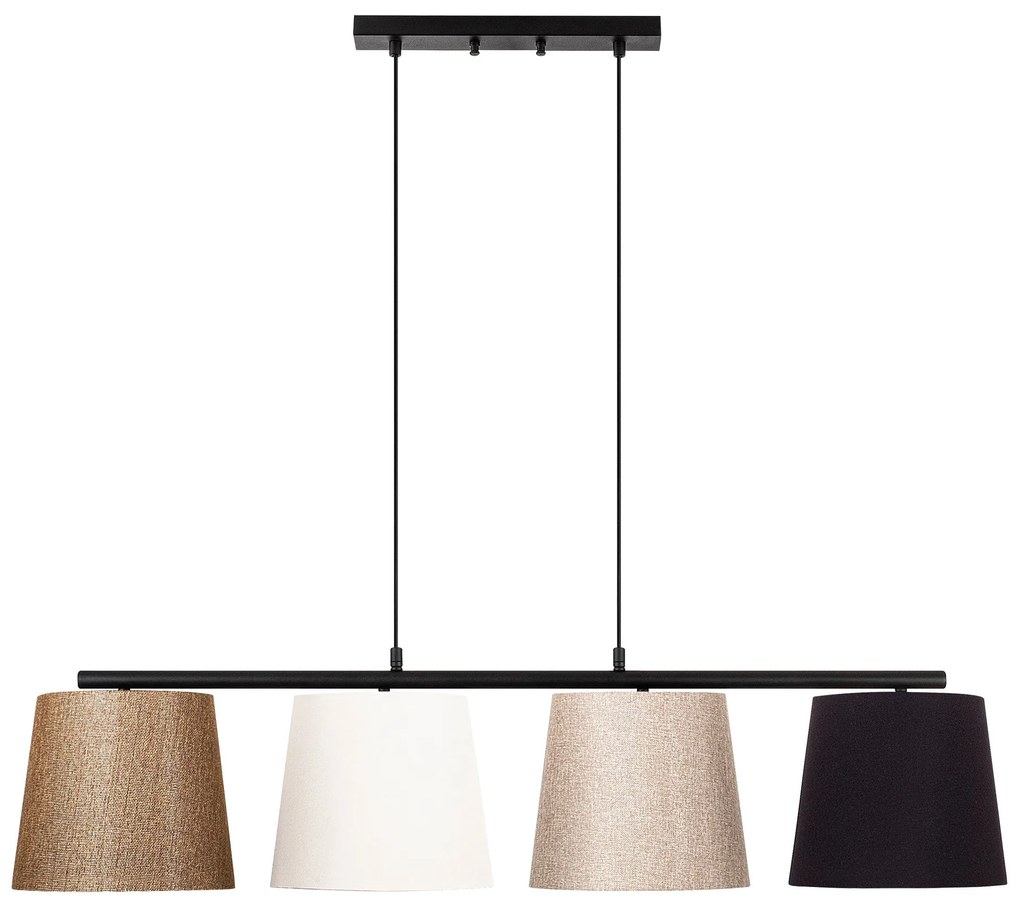 Candeeiro de Teto Varlik – Preto, Ouro, Branco, Bege – 148 x 25 cm